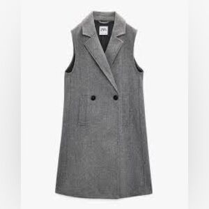 NWT Zara Long Gray Vest. Size M.